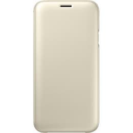 Coque Galaxy J7 2017 et écran de protection - Cuir - Or