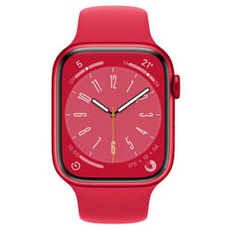 Apple Watch (Series 8) GPS 45 mm - Acier inoxydable Rouge - Bracelet sport Rouge
