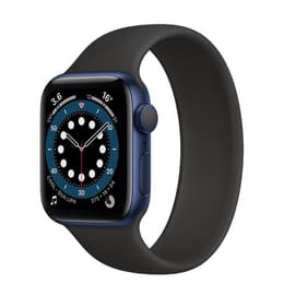 Apple Watch (Series 6) GPS + Cellular 44 mm - Aluminium Bleu - Bracelet sport Noir
