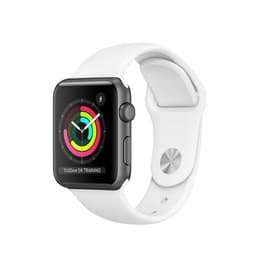Apple Watch (Series 3) GPS 38 mm - Aluminium Gris - Bracelet sport Blanc