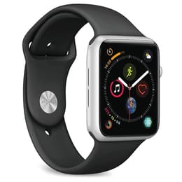 Apple Watch (Series 6) GPS + Cellular 40 mm - Acier inoxydable Argent - Bracelet Boucle sport Noir