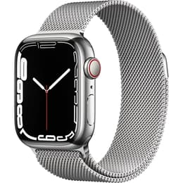 Apple Watch (Series 7) GPS 41 mm - Acier inoxydable Argent - Bracelet milanais Argent