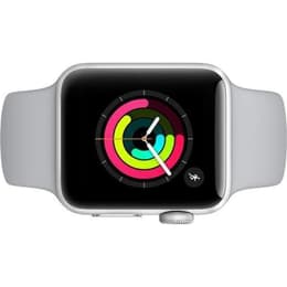 Apple Watch (Series 5) GPS 44 mm - Acier inoxydable Argent - Bracelet sport Blanc