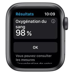 Apple Watch (Series 6) GPS + Cellular 44 mm - Aluminium Gris sidéral - Bracelet Boucle sport Noir