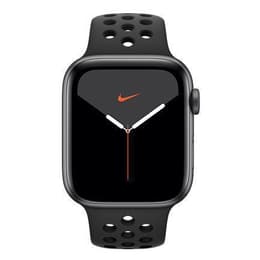Apple Watch (Series 5) Septembre 2019 44 mm - Aluminium Gris sidéral - Bracelet Sport Nike Noir