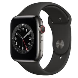 Apple Watch (Series 6) Septembre 2020 44 mm - Acier inoxydable Graphite - Bracelet Sport Noir