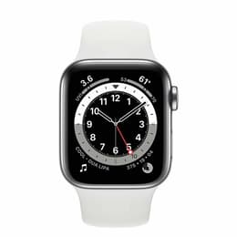 Apple Watch (Series 6) GPS 40 mm - Acier inoxydable Argent - Boucle sport Blanc