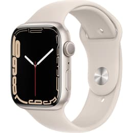 Apple Watch (Series 7) GPS 45 mm - Aluminium Or - Bracelet sport Lumière stellaire