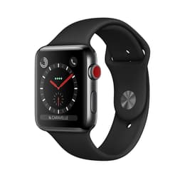 Apple Watch (Series 3) GPS 38 mm - Acier inoxydable Noir - Bracelet sport Noir