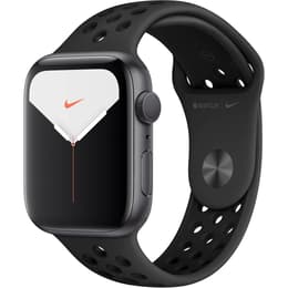 Apple Watch Series 5 (2019) GPS 44 mm - Aluminium Gris sidéral - Bracelet sport Nike Noir