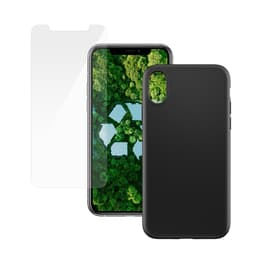 Coque iPhone X/Xs et écran de protection - Plastique - Noir