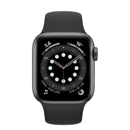 Apple Watch (Series 6) 2020 GPS + Cellular 44 mm - Aluminium Gris sidéral - Silicone Noir