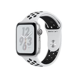 Apple Watch Series 4 (2018) GPS 44 mm - Aluminium Argent - Bracelet sport Nike Blanc/Noir