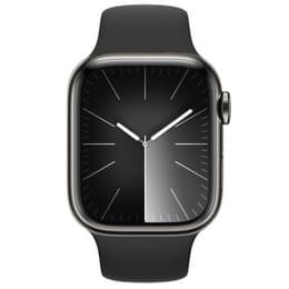 Apple Watch Series 9 (2023) GPS + Cellular 41 mm - Acier inoxydable Graphite - Bracelet sport Noir
