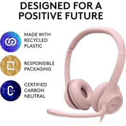Casque gaming filaire avec micro Logitech H390 - Rose