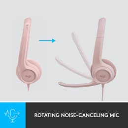 Casque gaming filaire avec micro Logitech H390 - Rose