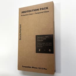 Coque Back Market iPhone 12/12 Pro et écran de protection - Plastique recyclé - Noir & Blanc