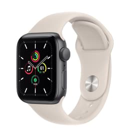 Apple Watch (Series 5) 2019 GPS 44 mm - Aluminium Gris - Bracelet sport Blanc