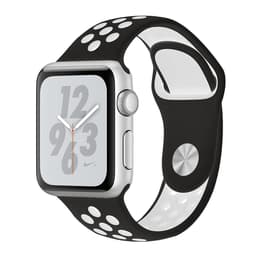 Apple Watch (Series 4) 2018 GPS 44 mm - Aluminium Argent - Sport Nike Noir/Blanc