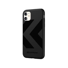 Coque Back Market iPhone 11 et écran de protection - Plastique recyclé - Noir (Chevron)