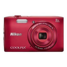 Compact Coolpix S3600 - Rouge + Nikon Nikkor Wide Optical Zoom 25-200 mm f/3.7-6.6 f/3.7-6.6