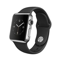 Apple Watch (Series 1) 2016 GPS 42 mm - Acier inoxydable Argent - Sport Noir