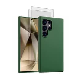 Coque Galaxy S24 ultra et 2 écrans de protection - Silicone - Vert