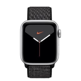 Apple Watch (Series 5) 2019 GPS + Cellular 44 mm - Aluminium Argent - Sport Nike Noir