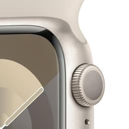 Apple Watch Series 9 (2023) GPS + Cellular 45 mm - Aluminium Lumière stellaire - Bracelet sport Lumière stellaire