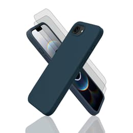 Coque iPhone 16e et 2 écrans de protection - Silicone - Bleu