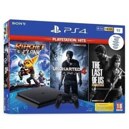 PlayStation 4 Slim 500Go - Noir + The Last of Us Remastered + Ratchet & Clank + Uncharted 4 A Thief's End
