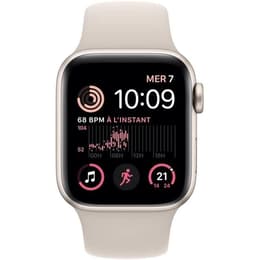 Apple Watch Series SE 2 (2022) GPS 44 mm - Aluminium Lumière stellaire - Bracelet sport Lumière stellaire