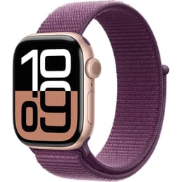Apple Watch Series 10 (2024) GPS + Cellular 42 mm - Aluminium Or rose - Boucle sport Mauve