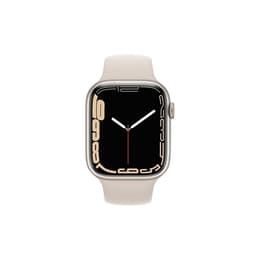 Apple Watch (Series 7) 2021 GPS + Cellular 41 mm - Acier inoxydable Lumière stellaire - Bracelet sport Lumière stellaire