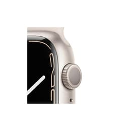 Apple Watch (Series 7) 2021 GPS + Cellular 41 mm - Acier inoxydable Lumière stellaire - Bracelet sport Lumière stellaire