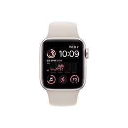Apple Watch Series SE 1 (2020) GPS + Cellular 44 mm - Aluminium Or - Bracelet sport Blanc