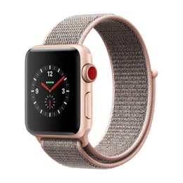 Apple Watch (Series 3) 2017 GPS + Cellular 38 mm - Aluminium Or - Boucle sport Rose