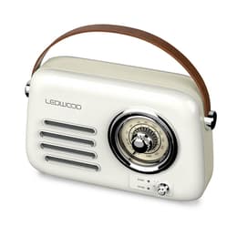 Radio Radio Rétro portable Ledwood ALMA, FM, Bluetooth 5.3 Entrée USB, Puissance 3W - Batterie 3,7V-1500mAh - Retro Vintage - Blanc