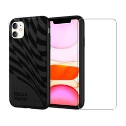 Coque Back Market iPhone 11 et écran de protection - 100% biodégradable - Noir Motif Vague