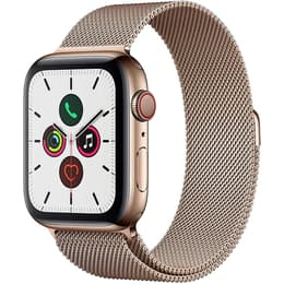 Apple Watch (Series 5) 2019 GPS + Cellular 44 mm - Acier inoxydable Or - Milanais Or
