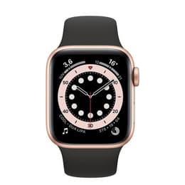 Apple Watch (Series 5) 2019 GPS + Cellular 44 mm - Acier inoxydable Or - Bracelet sport Noir