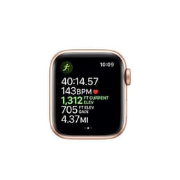 Apple Watch (Series 5) 2019 GPS + Cellular 44 mm - Acier inoxydable Or - Bracelet sport Noir