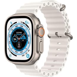 Apple Watch (Ultra) 2022 GPS 49 mm - Titane Gris - Bracelet Océan Blanc