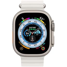 Apple Watch (Ultra) 2022 GPS 49 mm - Titane Gris - Bracelet Océan Blanc