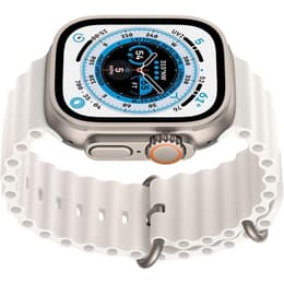 Apple Watch (Ultra) 2022 GPS 49 mm - Titane Gris - Bracelet Océan Blanc