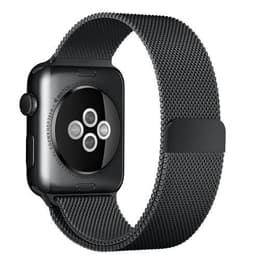 Apple Watch Series 7 (2021) GPS + Cellular 41 mm - Acier inoxydable Graphite - Bracelet milanais Noir