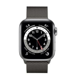 Apple Watch Series 7 (2021) GPS + Cellular 41 mm - Acier inoxydable Graphite - Bracelet milanais Noir