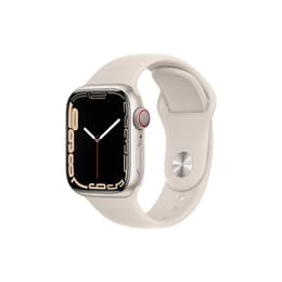 Apple Watch Series 7 (2021) GPS 45 mm - Aluminium Lumière stellaire - Bracelet sport Blanc