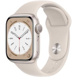 Apple Watch (Series 8) 2022 GPS 41 mm - Aluminium Lumière stellaire - Bracelet sport Lumière stellaire