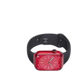Apple Watch (Series 8) 2022 GPS + Cellular 45 mm - Aluminium Rouge - Bracelet sport Noir
